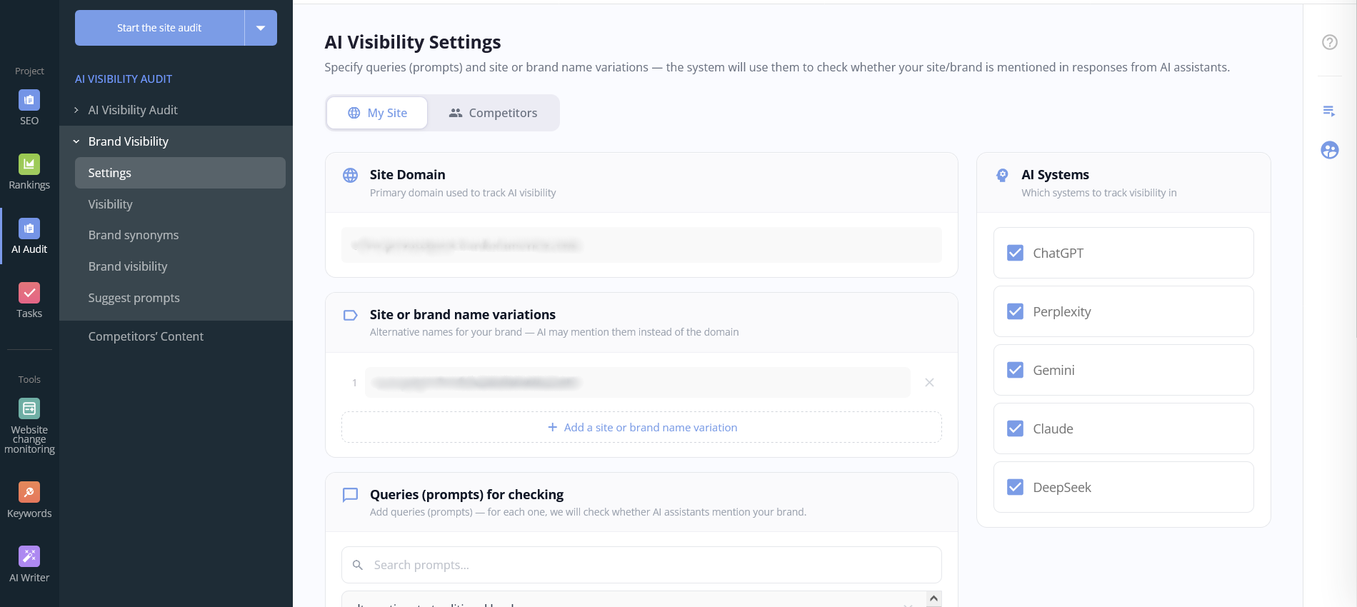 AI Visibility Settings