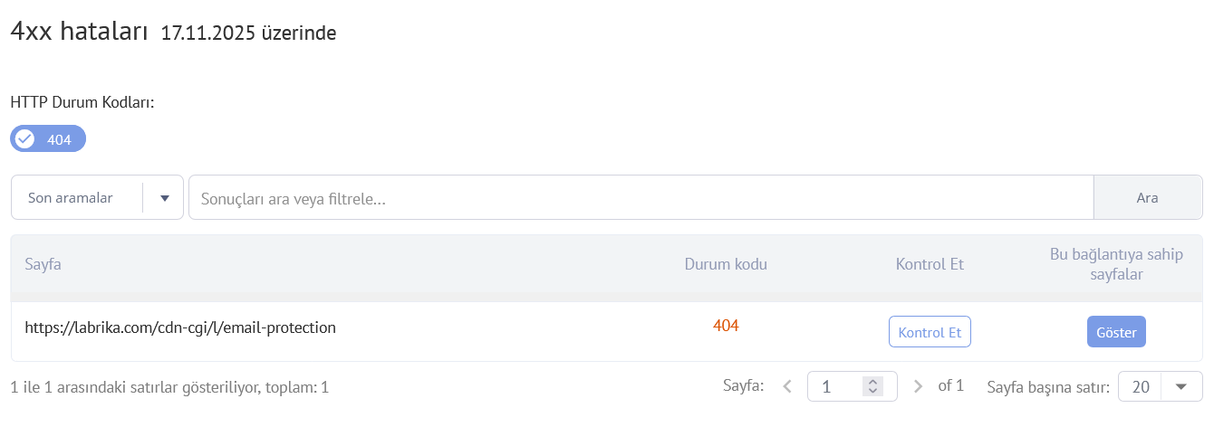 404 Hatası Nedir ve Nasıl Düzeltilir? Labrika 4xx Hata Raporu