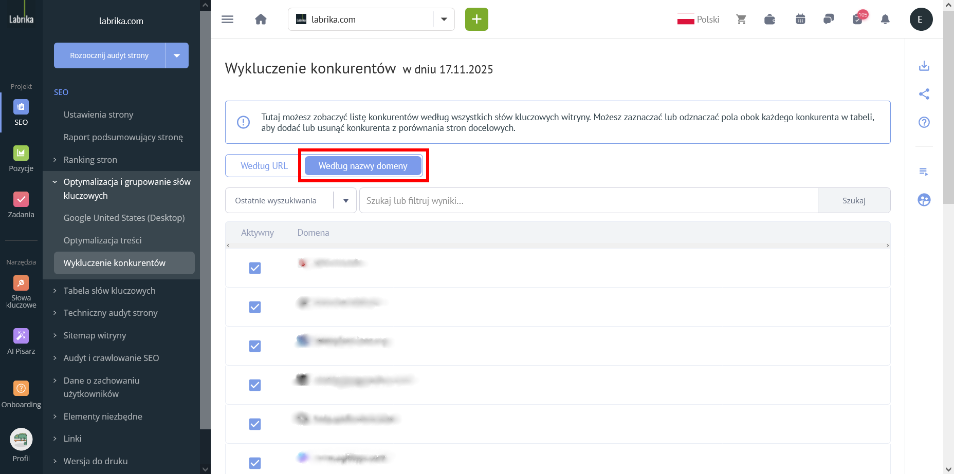 Wykluczanie konkurentów w Labrika: Narzędzie do efektywnej optymalizacji stron