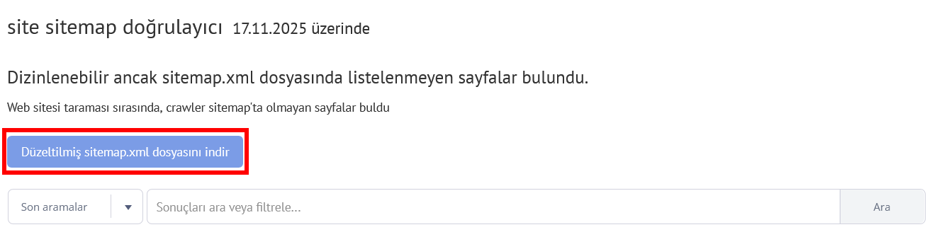 Site Haritası Hatalarını Düzeltme