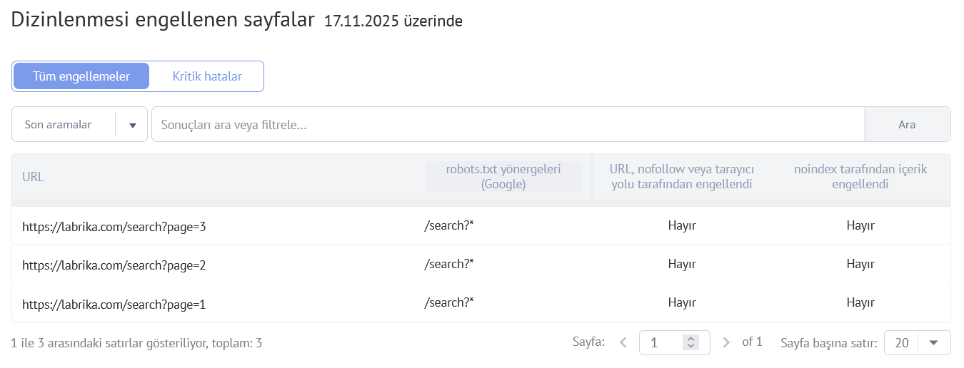 Arama Motoru İndekslemesi ve Sayfa Blokaj Yöntemleri