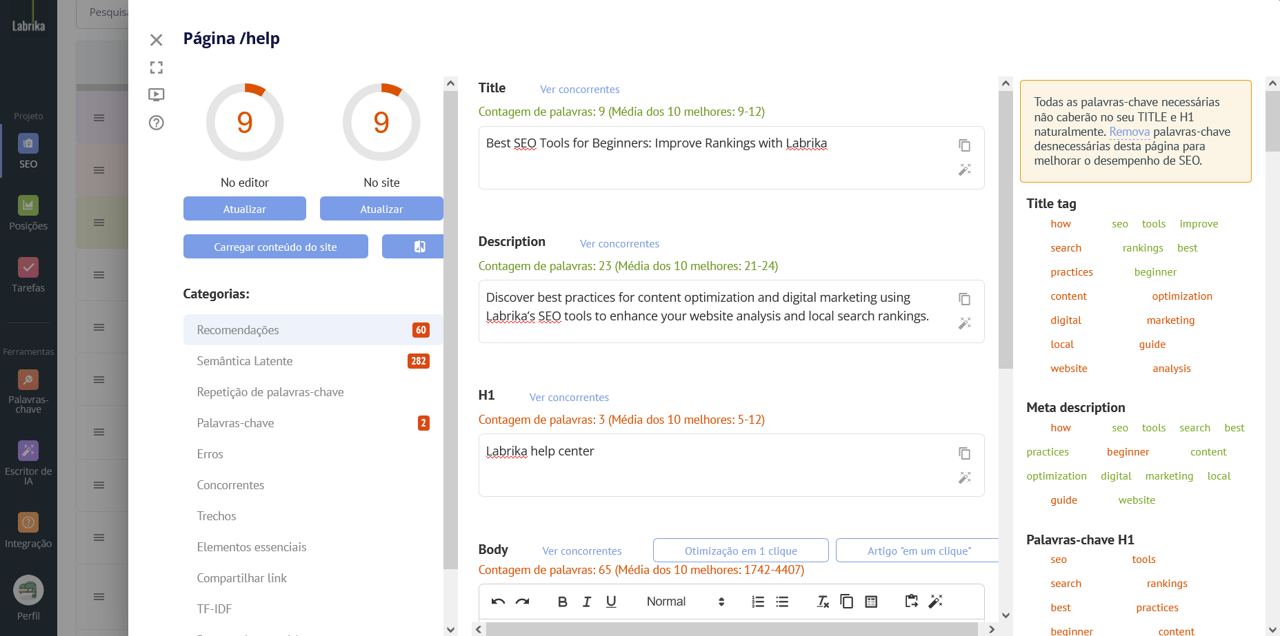Relatório de Otimização de Conteúdo: Estratégias e Ferramentas