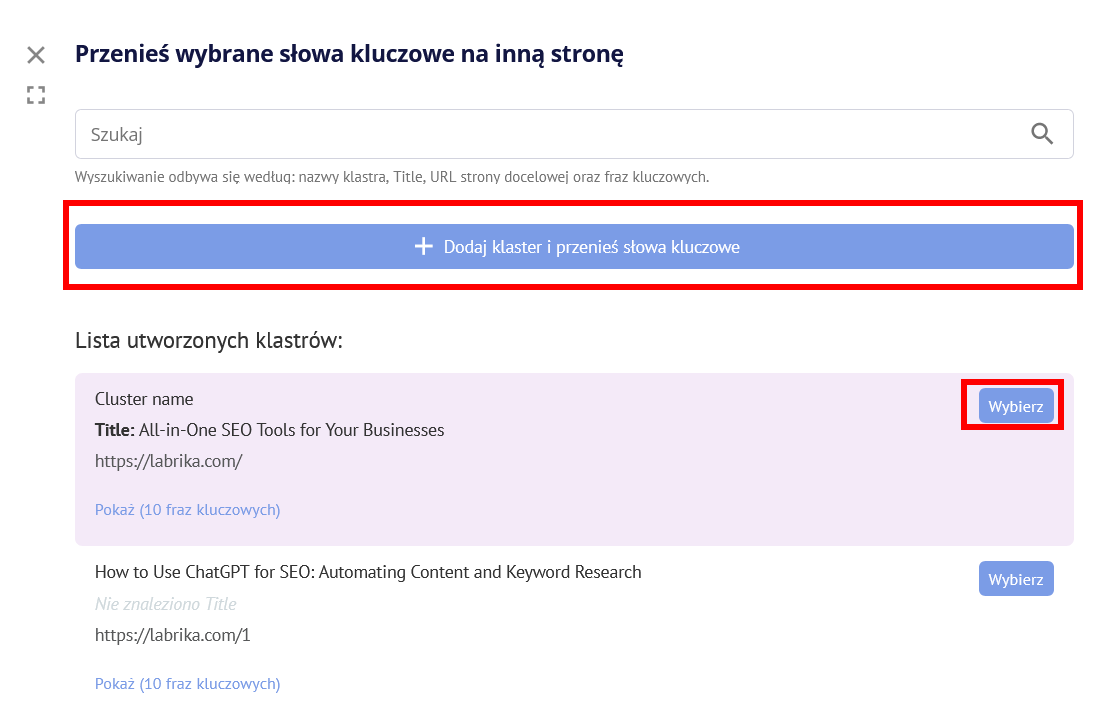 Grupowanie słów kluczowych w Labrika: Kompletny przewodnik