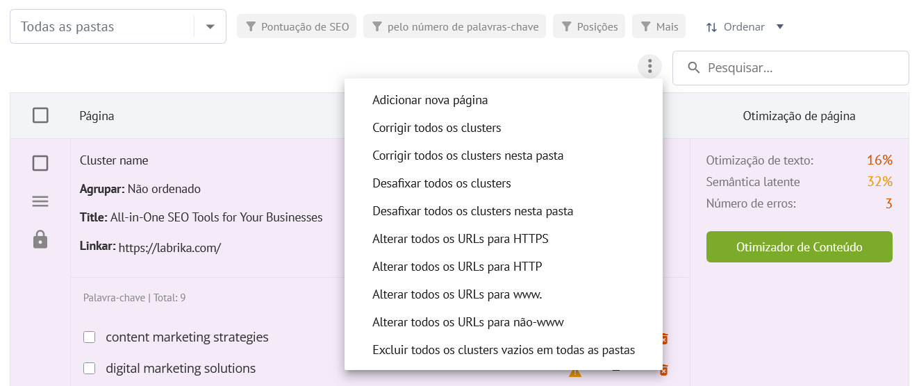 Entendendo o Agrupamento de Palavras-Chave no Labrika