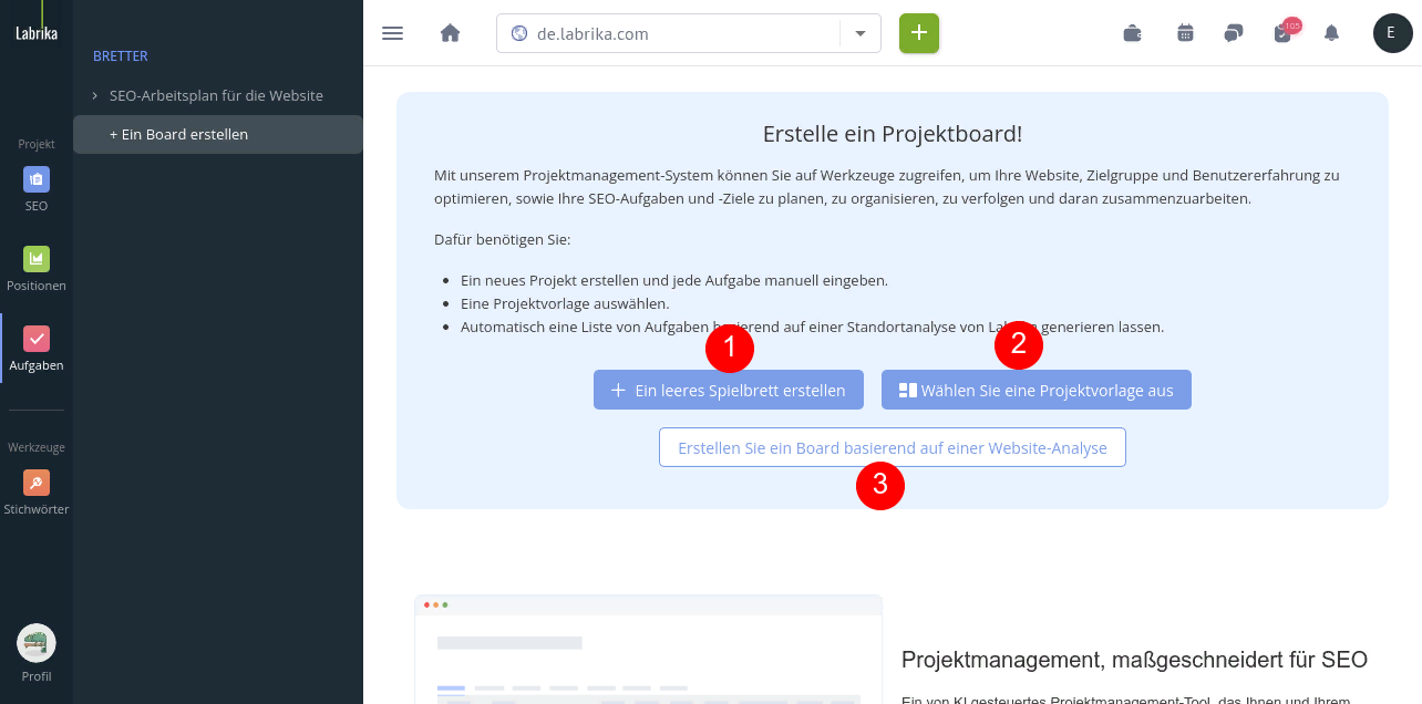 Wie man ein neues Projekt im Projektmanagement startet