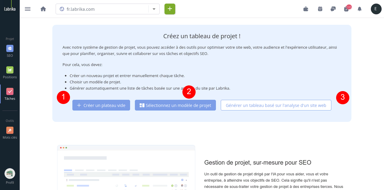 Lancer un Nouveau Projet de Gestion des Tâches