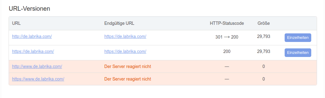 Websiteverfügbarkeitstest