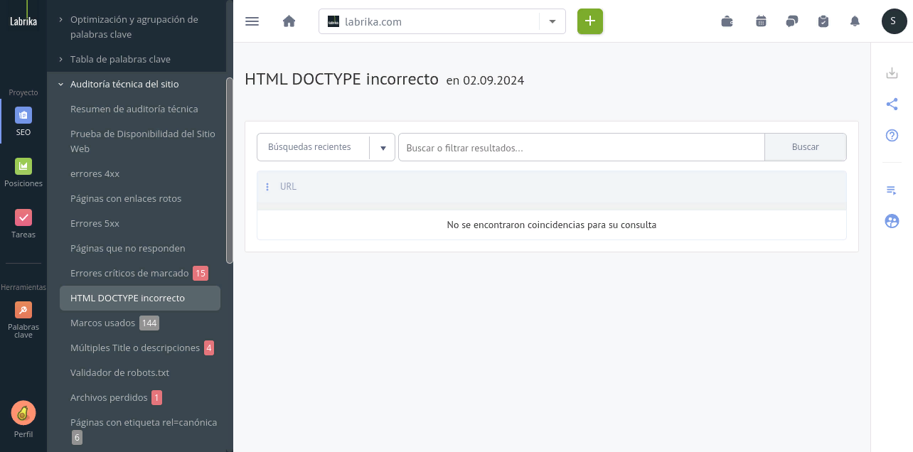 DOCTYPE HTML no válido