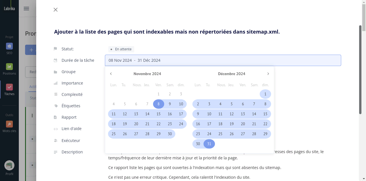 Définir les délais des tâches